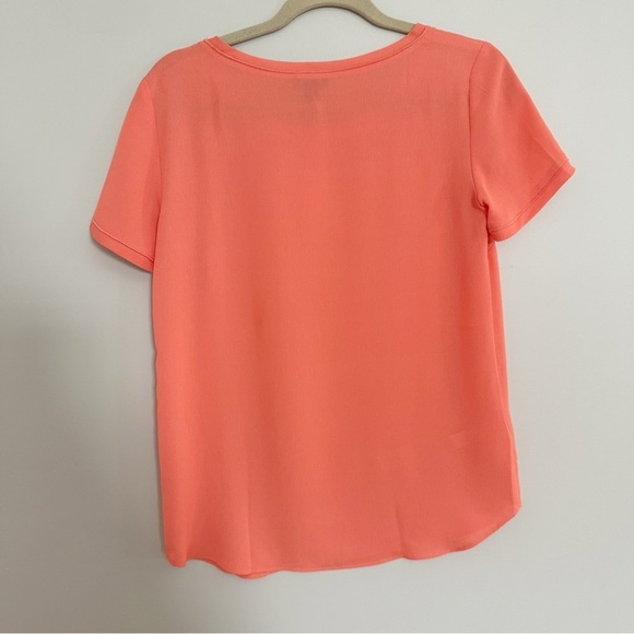 Ann Taylor Piped Tee Coral XS NWT - Picture 5 of 5